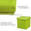 Cube Faux Leather Folding Storage Ottoman, Foot Rest Stool Footrest