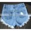 Wholesale 2016 Summer Fashion Women Damaged Hot Denim Pants Ladies Sexy Blue High Waist Tassel Fringed Ripped Short Jeans