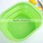 Hot Red Scalable Folded Platinum Silicone Collapsible Colander Multi Uses Fruit Basket Strainer Plates Kitchen Practical Tools