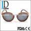 2016 Round Custom Logo Engraved Skateboard Wooden Sunglasses
