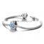 X197 925 Sterling Silver Flower Of Life Charms With Blue Crystal