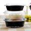Disposable round plastic take away food container with lid