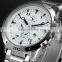 Fashion CURREN Silver Steel Date Display White Dial Quartz Sport Men's Military Wrist Watch