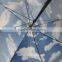 Stick and windproof double canopy inside printing umbrella