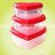 Best selling packing Plastic heart shape Container / Food Storage Containers 3 Piece Set