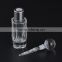 Unique shaped 10ml empty clear glass essential oil bottle with glass stopper and aluminum cap for perfume packaging