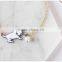 Enamel Cat Catching the Ball Bracelet Metal Cat Pearl Bead Charm Gold Chain Bracelet