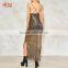 2017 Women Maxi Dresses for Party Wear Sheer Scoop Neckline Slip Dress