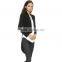 Women/ladies fashion black long sleeve short front long back formal dress blazer