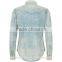 ladies twin chest pocket fashion cotton jeans shirt OEM service