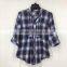 Ladies stocklots latest designs cotton check shirt