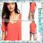 Casual Wear Girl's Orange Super Open O Neck Cotton T-Shirts