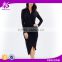 2017 Guangzhou Shandao OEM Supplier Spring New Fashion Design Blue Long Sleeve Tight Pattem Dress