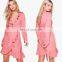 New Fashion Long Sleeve Ruffle Tea Dress for Lady