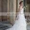 ED Simple Strapless Heavy Ruffles Pleating A-line Ankle Length Organza Lace Up Wedding Dress