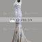 Real Photo Sleeveless Slit Chiffon Heavy Beaded Luxurious Long African Evening Dresses