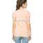 2015 Factory direct price wholesale 100% Cotton Go Everywhere Graphic Peach T-shirt