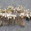 Vintage Wedding Bridal Golden Leaves Crystal Hair Comb