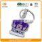 Custom logo design spinning sublimation blank metal keychain/ keyring