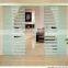Frameless frosted glass kitchen cabinet doors