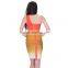 New 2014 Celebrity Red Yellow Orange Gradient Spring Summer Casual sey dresses Mini Bodycon Bandage Dress imported clothing