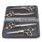 4Pcs 7Inch Gold Handle Haircutting Scissors Kit Professional Stainless Steel Dog Grooming Scissors Kit Grooming Hairdressing Dog