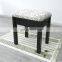 Black Vanity Table Set Makeup Jewelry Mirrored Dressing Table Stool Set