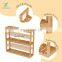 Bamboo Bathroom Shelf 3-Tier Wall Mount Storage Rack Multifunctional Adjustable Layer Free Standing Over Toilet Utility Shelves