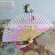 Wholesale hot selling custom wooden hand fan large decorated folding fans flower fancy folding fan bamboo