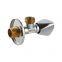 Two-Way Angle Valve Brass Polished and Chrome Plated for Sanitary Ware pipe