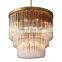 American Living Room Lighting Fixtures Crystal Cielo Round Chandeliers Glass Tube Pendant Lights Staircase Chandelier