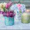 Orange Colored Glass Candle Holder& Glass Flower Vase For Wedding & Home