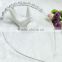 Bridal Silver Plated Rhinestone Pearl Headband Double Layers Flower Hair Accessories