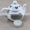 Unique Ceramic Tea Pot Shape With Custom Printing Candle Holder,tealight Holder
