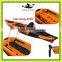 1 paddler plastic fishing boat rod holder fishing kayak with pedals and rudder