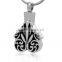 316 Stainless Steel Heart Ash Urn Cremation Jewelry Pendant Leaf-engraved Silver Tone Hot Sell Unisex Ancient Style Urns