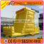 Yellow castle inflatable rock climbing wall, challenge sport game for kids