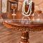 Living room furniture solid wooden round center table brown skinny coffee table