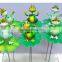 4 Inch Crown Frog on Lotus Garden Decoration Plastic, Garden Sticks