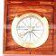 Stylish compass rose Solid Brass Captain's Desk Compass with Rosewood box 13411