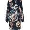 Lady's silk crepe de chin digital printed long sleeve fashion dress