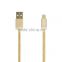 High Quality New Flat Braid Cable Metal Shell Charging Cable USB 2.0 A Male to Micro or For Iphone5/5S/6/6Plus/ipad