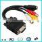 10cm black bule vga to rca s video cable vga to av converter