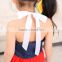 new fashion baby girl party dresses clothes backless with bowknot children's lovely cotton joining jean dress