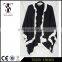 trade assuranced black blanket white ruffle side plaid knitting pattern poncho merry christmas gift