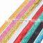 Fashion Wholesale Colored Woven Glitter Velvet Elastic for Dresses Decation- Girls thick hair bands- 48colors 5/8''FOE elastic