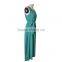 Simple style green chiffon sleeveless long maxi dress