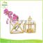 2016 new fashionable wrought iron geometric vase / table number display box brass / glass moss growing flower pot holder