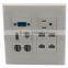 VGA HDMI 3.5mm Audio Dual USB AC Power 4 Ports RJ45 Wall Plate
