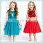 Summer roses bow princess dress girls sequined dress sequins princess dress bowknot costumes girl's dress wedding dresses